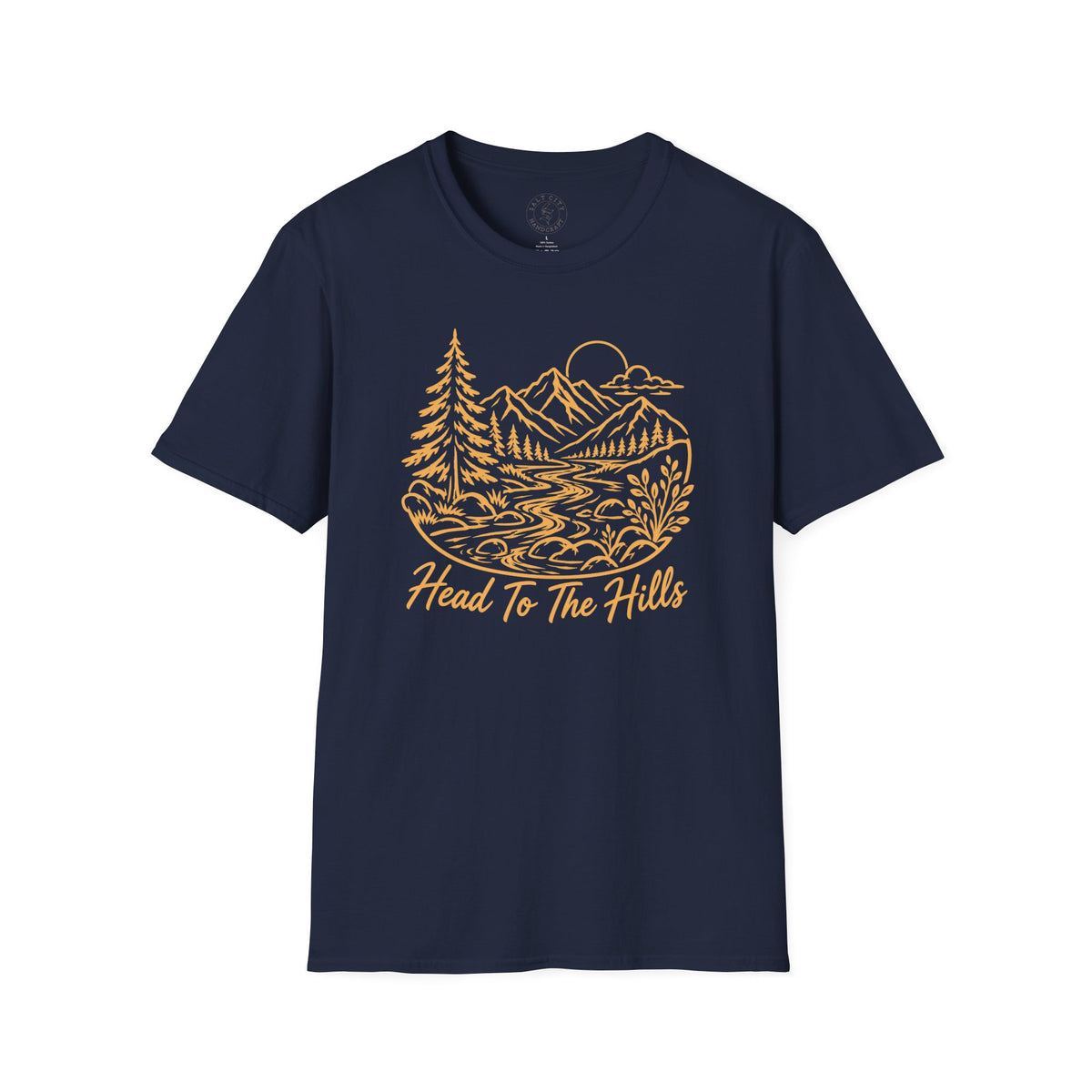 Distressed ‘Head for the Hills’ Mountain Graphic T-Shirt