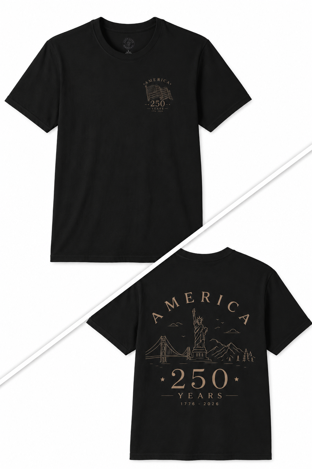 America 250 Years Commemorative T-Shirt | Minimal Patriotic Tee