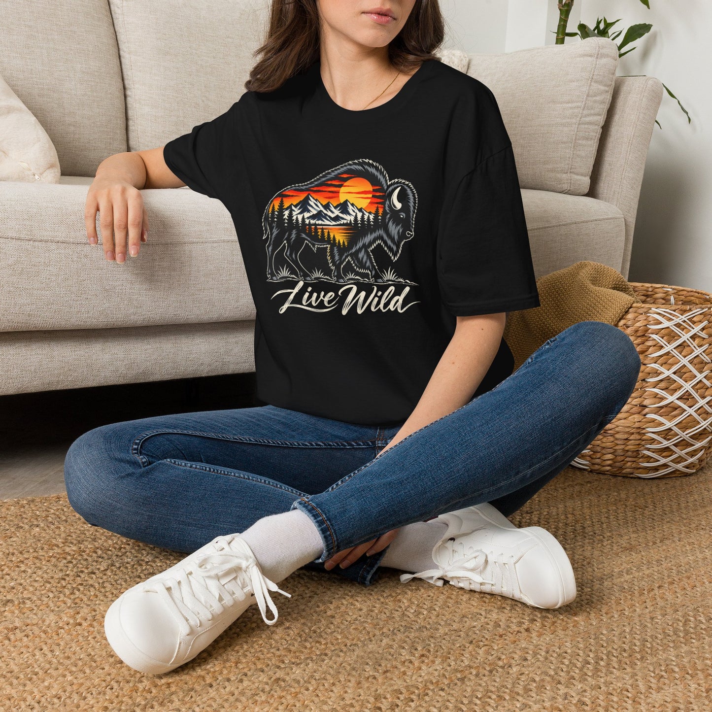 Unisex Softstyle Bison T-Shirt - Outdoors Animal Tee