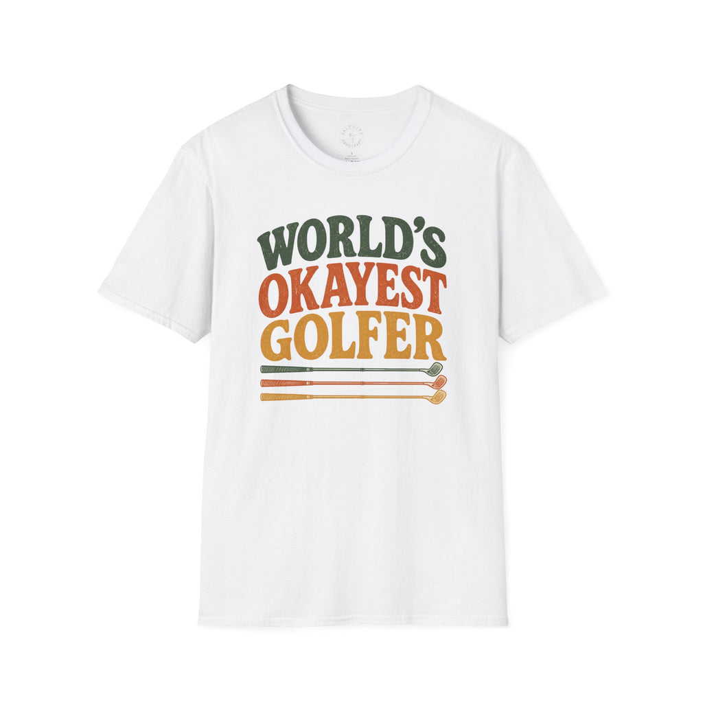 T-Shirt | "World's Okayest Golfer" Retro Golf Humor Tee | Golf Tee
