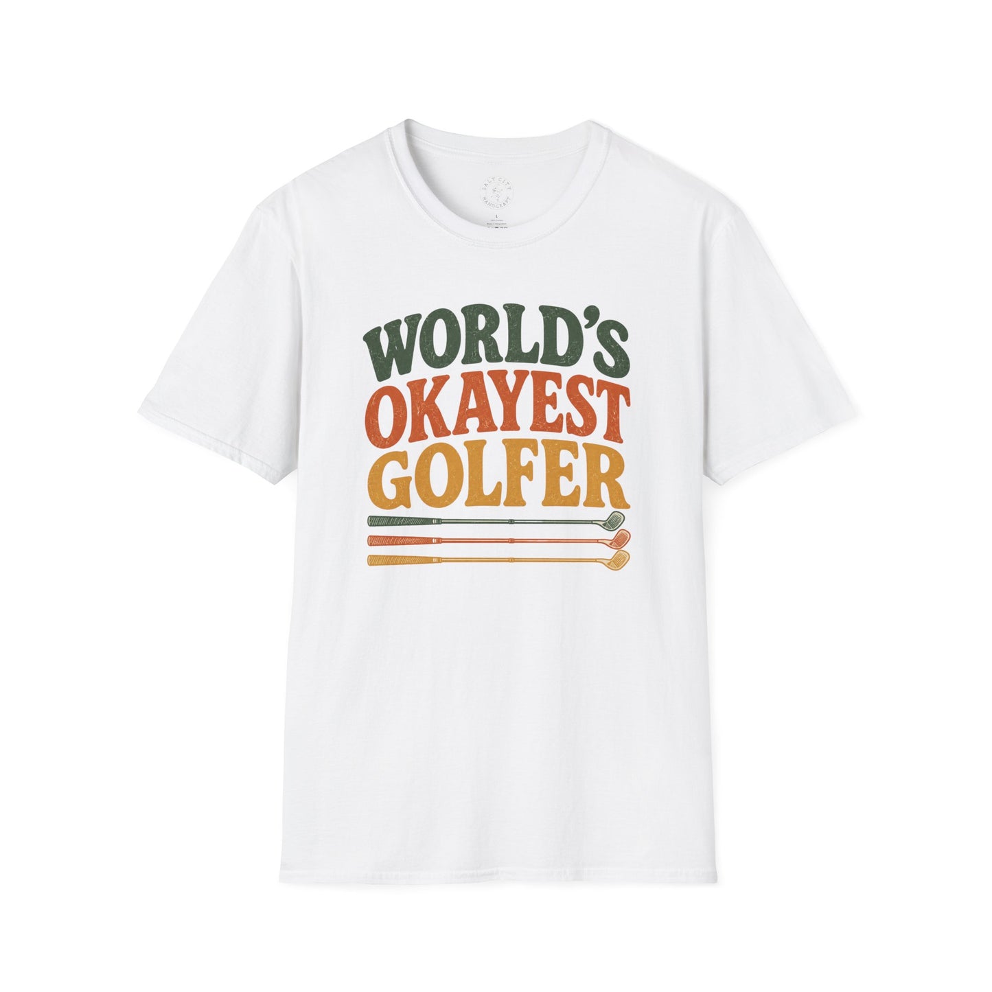 T-Shirt | "World's Okayest Golfer" Retro Golf Humor Tee | Golf Tee