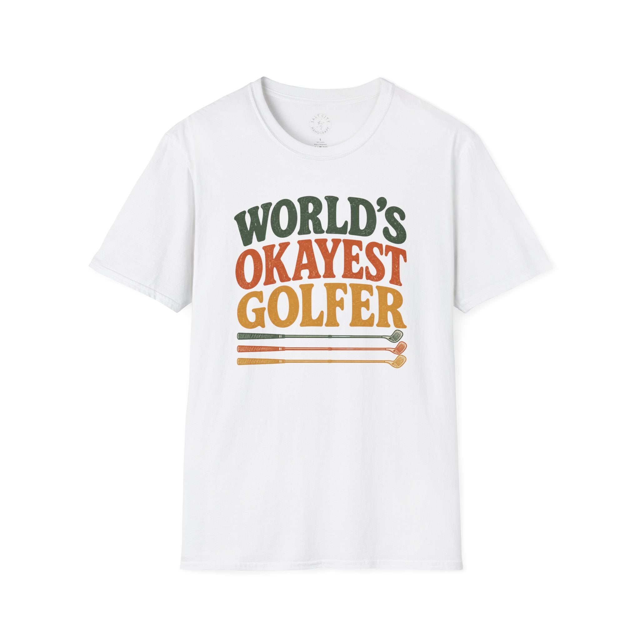T-Shirt | "World's Okayest Golfer" Retro Golf Humor Tee | Golf Tee