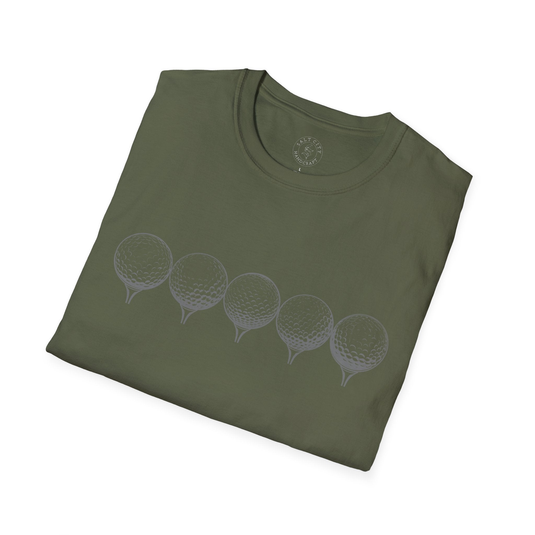 Row of Golf Balls T-Shirt | Minimalist Golf Design | Sports Apparel