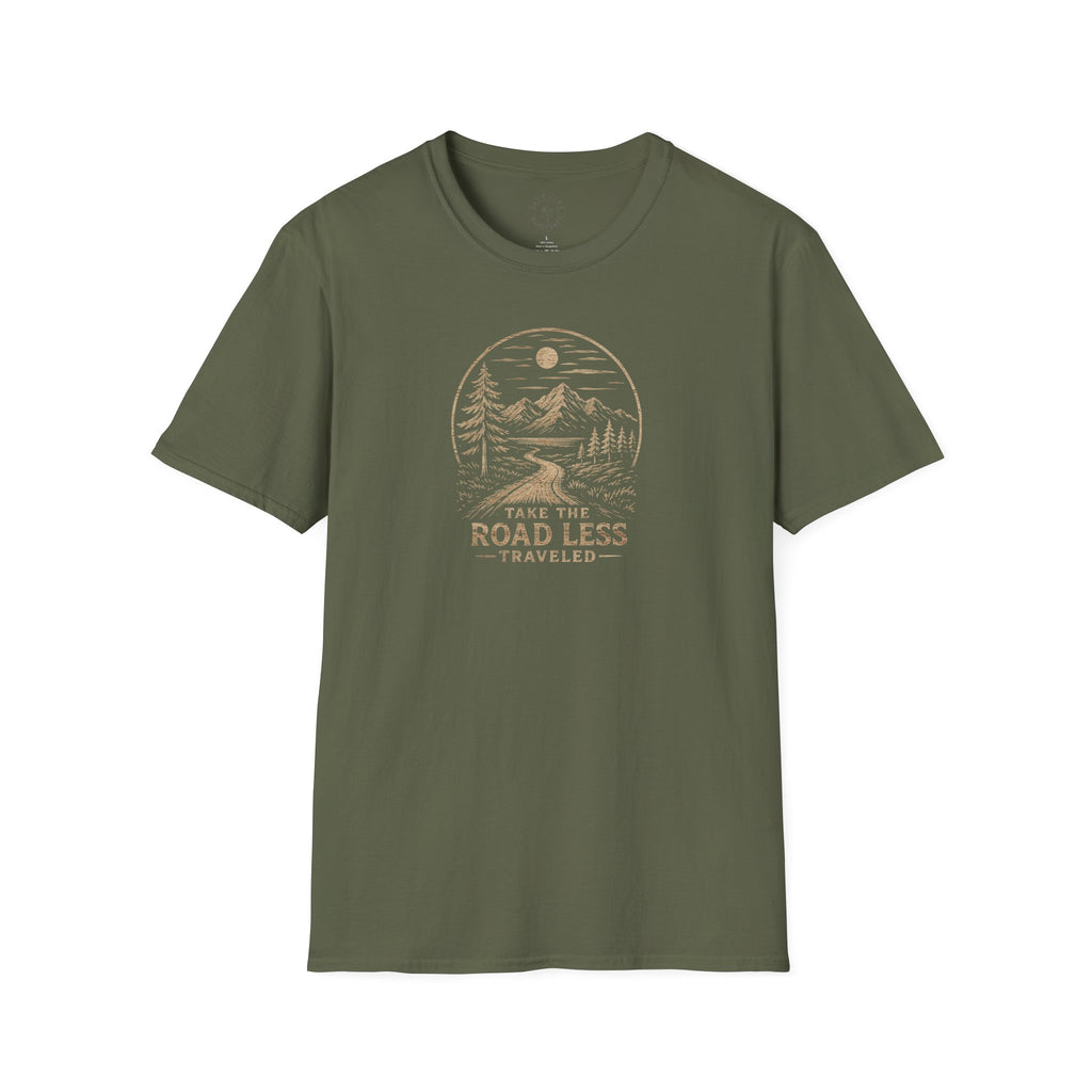 Road Less Traveled Mountain T‑Shirt — 'Take the Road Less' Adventure Tee