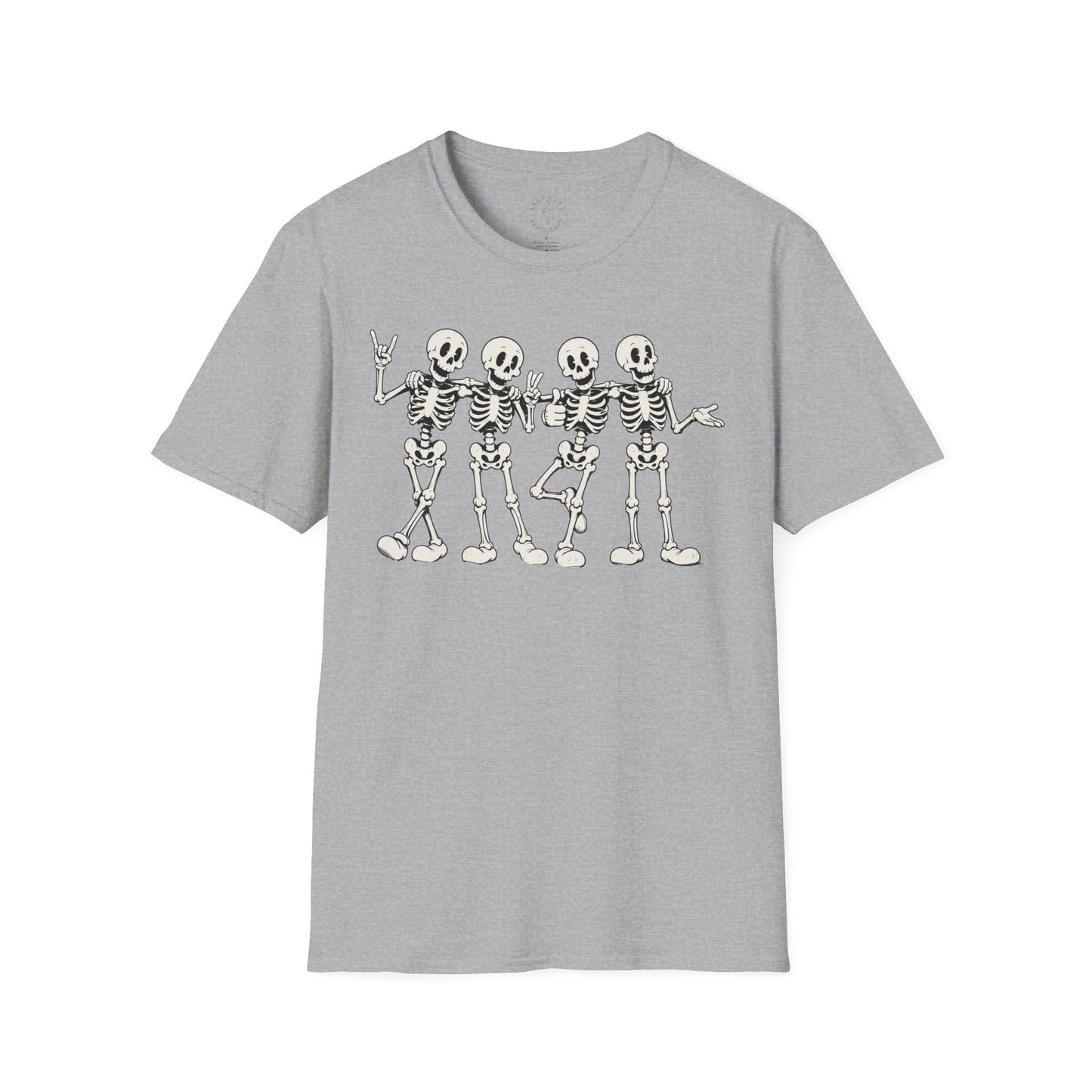 Unisex - Skeleton Friends T-Shirt — Cute Dancing Skeletons Halloween Tee