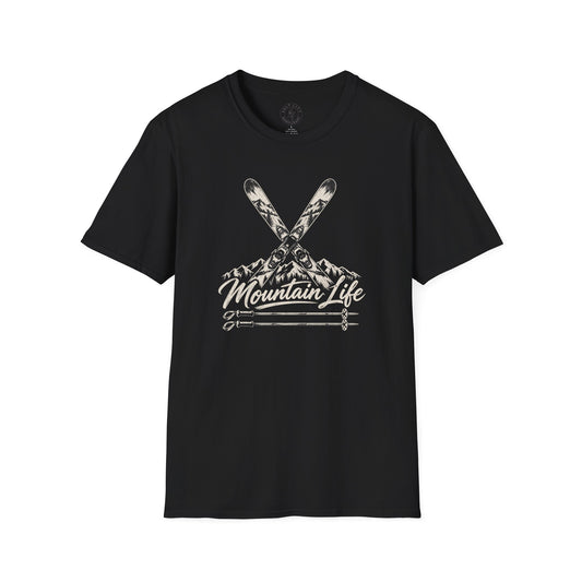 Mountain Life Ski T-Shirt - Retro Skiing Graphic - Unisex