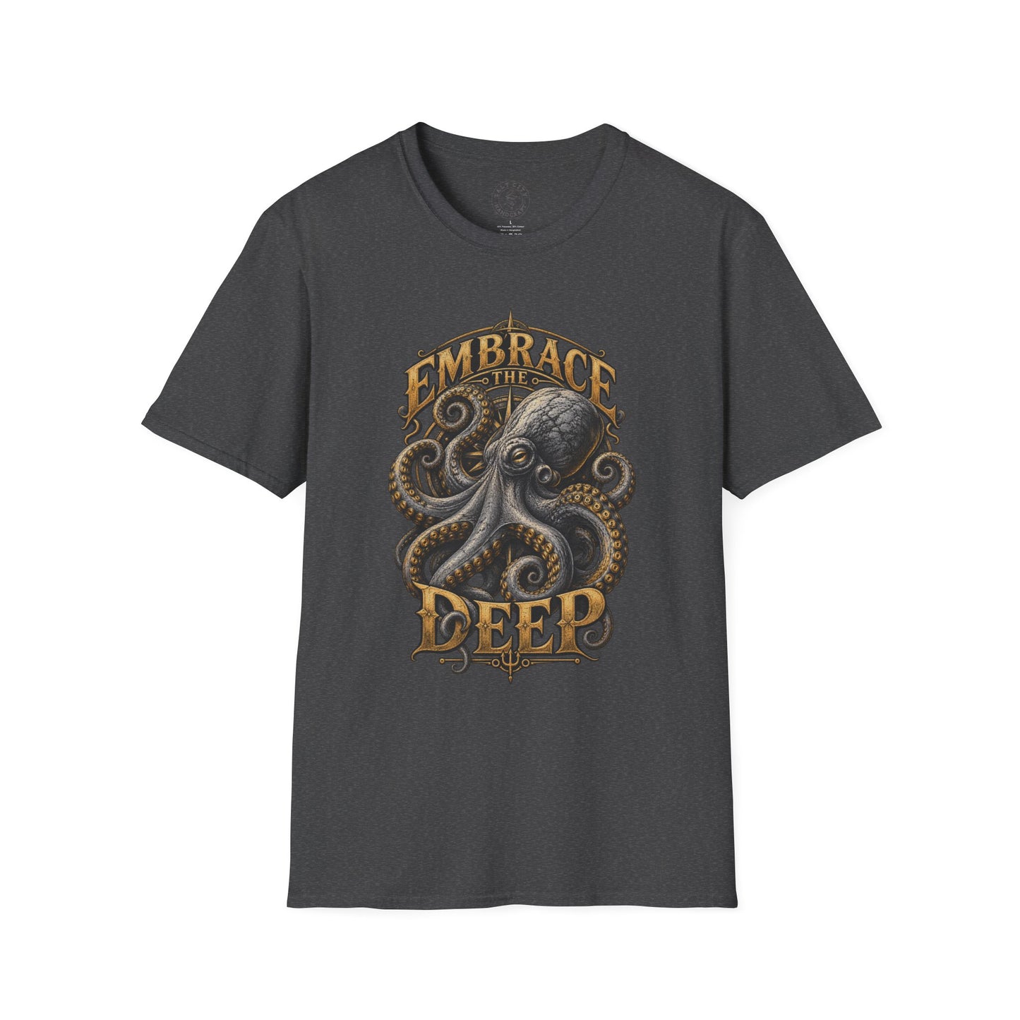Unisex Softstyle T-Shirt - Unique Octopus Print - Slightly Faded Design