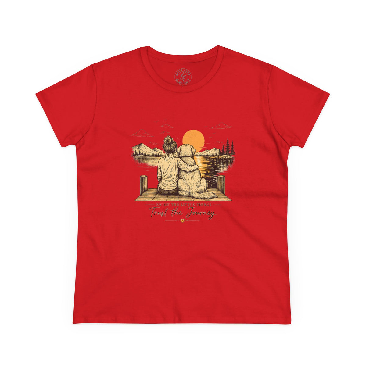 Trust the Journey Women's Cotton Tee - Inspirational Sunset Graphic Tee