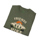 Hiking T-Shirt — "Friends That Hike Together" Retro Mountain Crew Tee