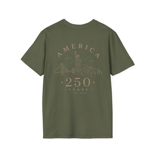 America 250 Years Commemorative T-Shirt | Minimal Patriotic Tee