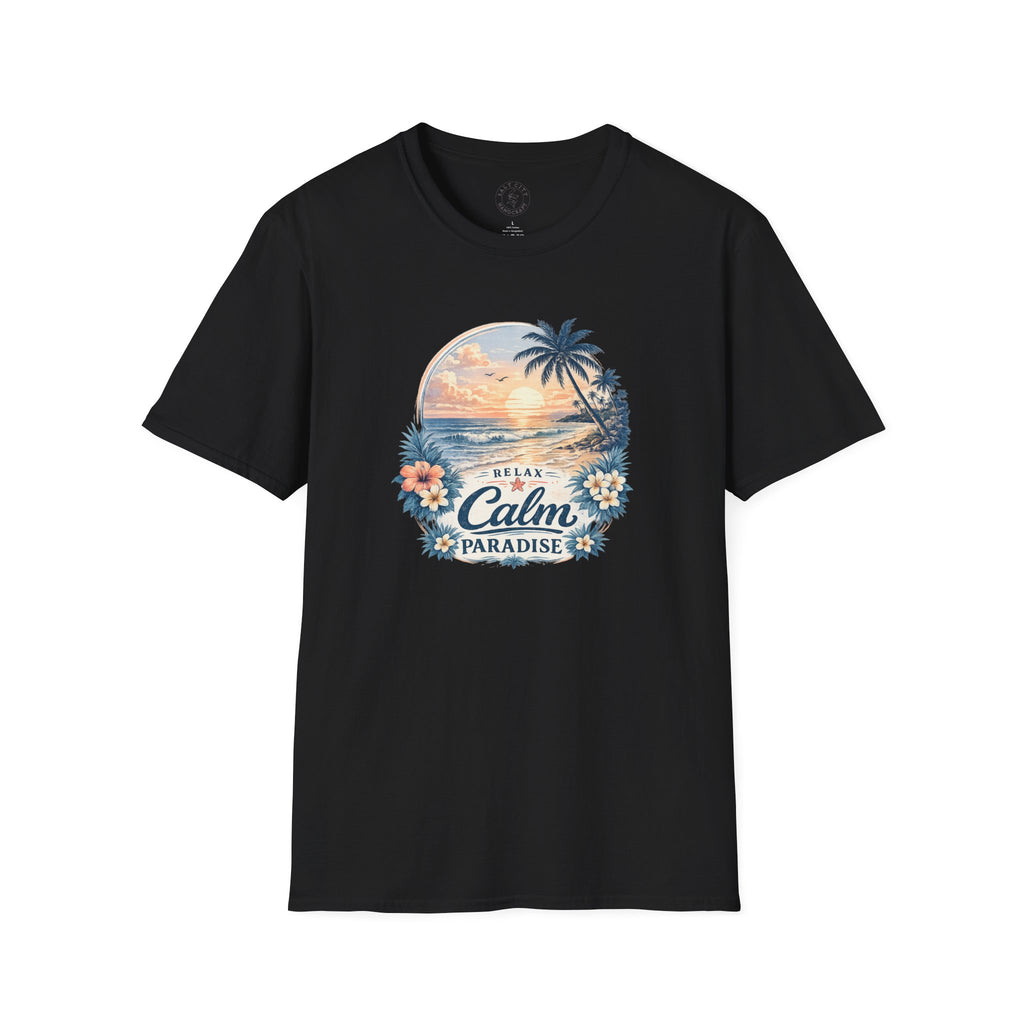 Calm Paradise Sunset T-Shirt — Tropical Beach Graphic Tee
