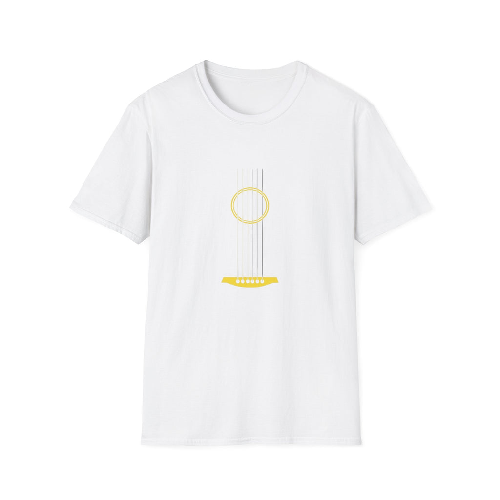 Minimal Acoustic Guitar Graphic T-Shirt | Yellow Guitar Strings