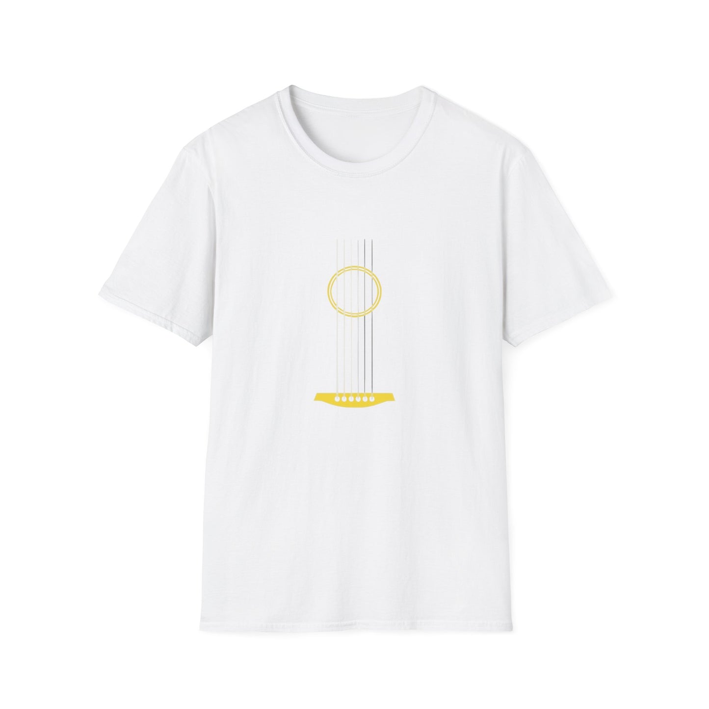 Minimal Acoustic Guitar Graphic T-Shirt | Yellow Guitar Strings