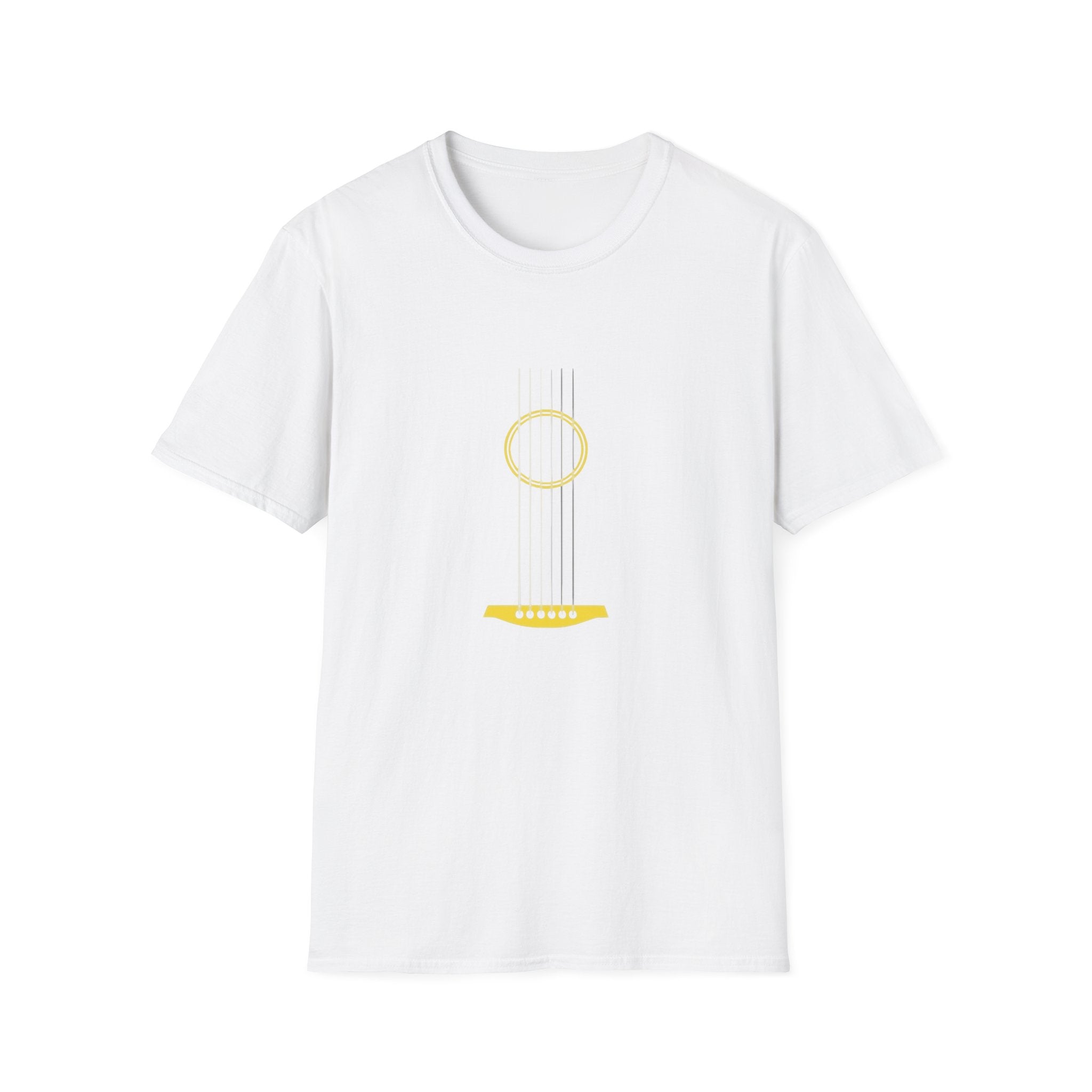 Minimal Acoustic Guitar Graphic T-Shirt | Yellow Guitar Strings