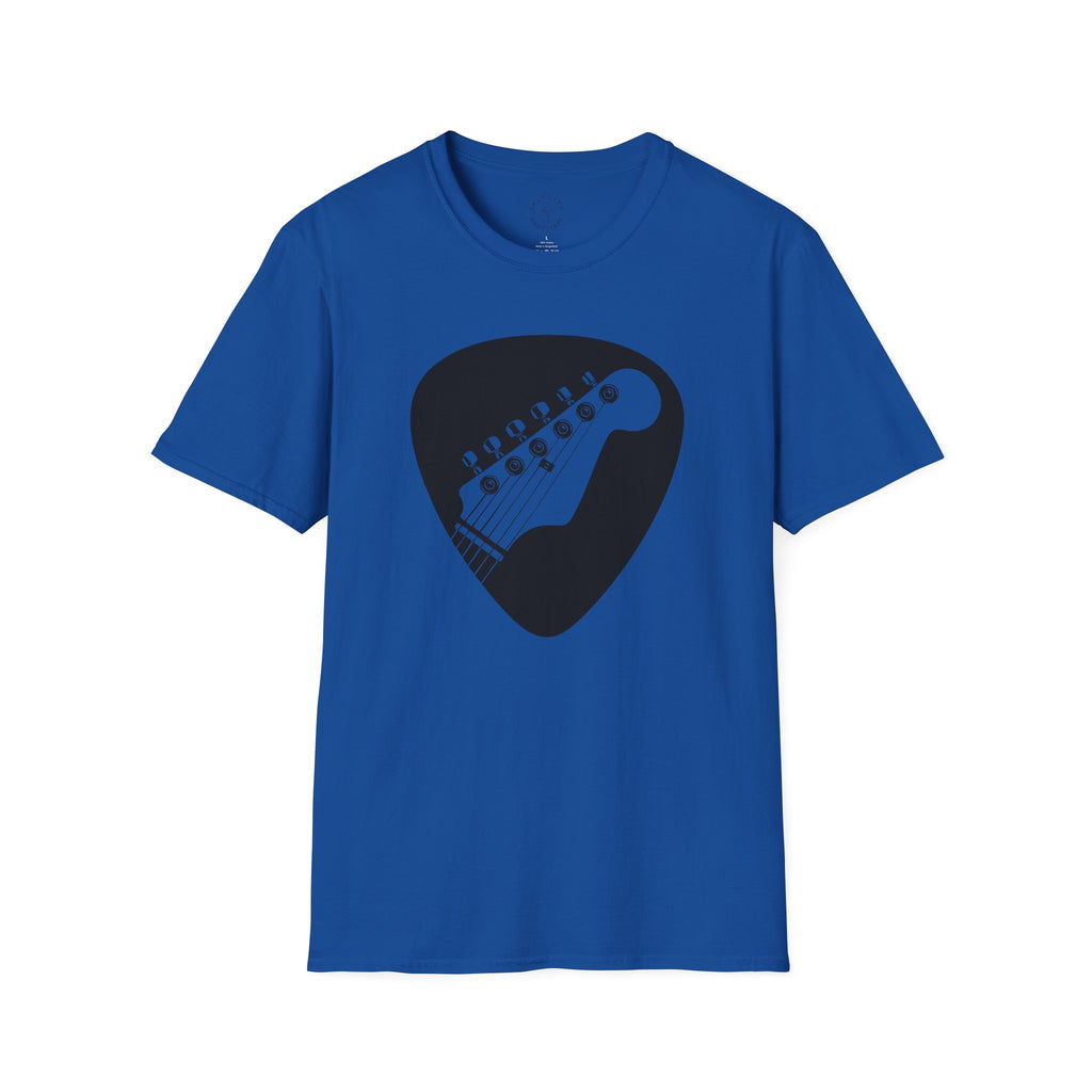 Guitar Pick with Electric Guitar Headstock T-Shirt | Guitar Tee