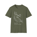 Skiing Cliffside T-Shirt — "Sorry Boss, It Dumped Last Night" Ski Adventure Shirt