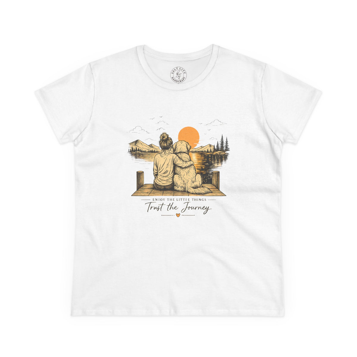 Trust the Journey Women's Cotton Tee - Inspirational Sunset Graphic Tee