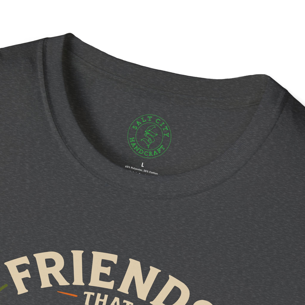 Hiking T-Shirt — "Friends That Hike Together" Retro Mountain Crew Tee