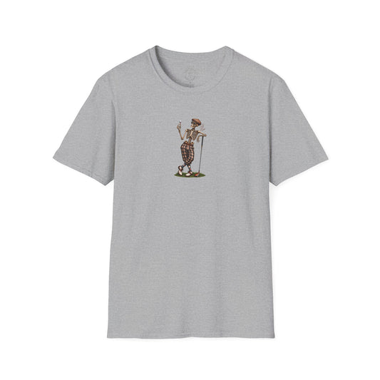 Vintage Golf Skeleton T-Shirt with "Golf Till Death Caption" - Retro Golfer Graphic Tee
