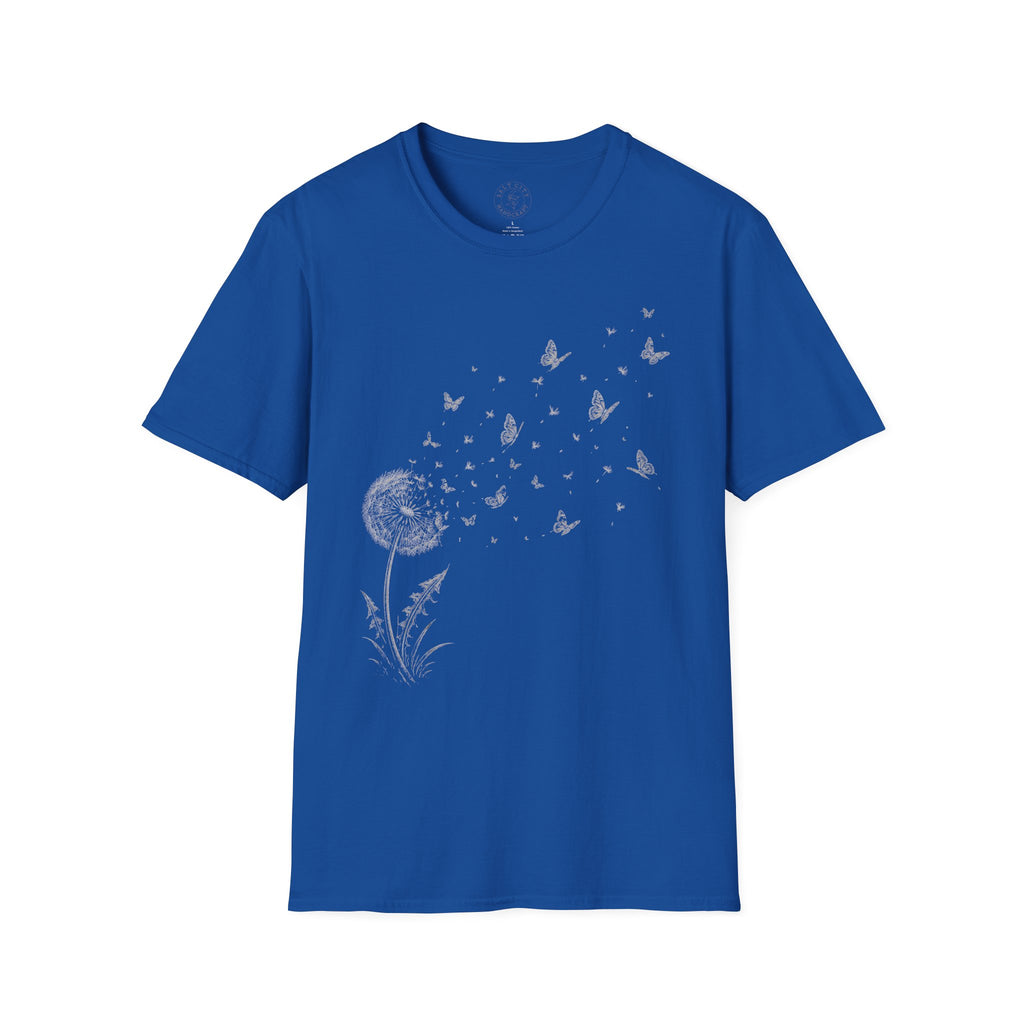 Dandelion & Butterflies T-Shirt — Whimsical Nature Graphic Tee