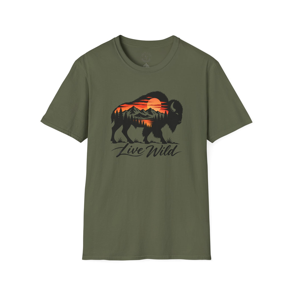 Unisex Softstyle Bison T-Shirt - Outdoors Animal Tee