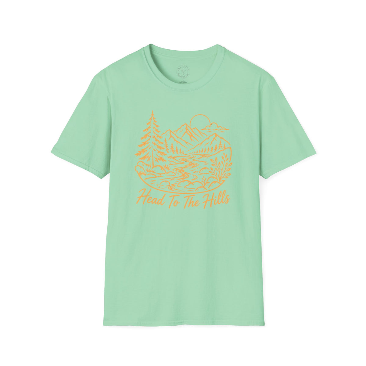 Distressed ‘Head for the Hills’ Mountain Graphic T-Shirt