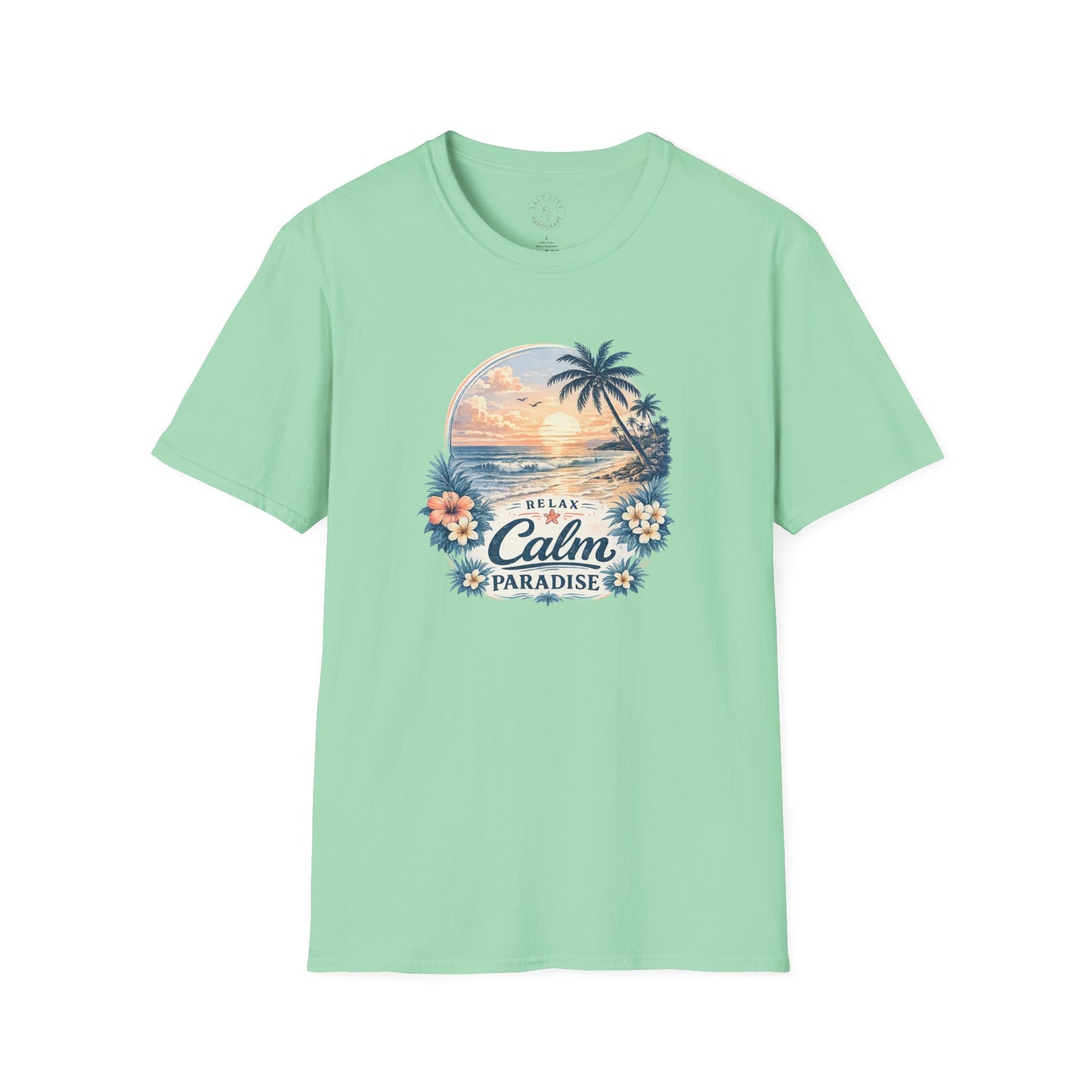 Calm Paradise Sunset T-Shirt — Tropical Beach Graphic Tee