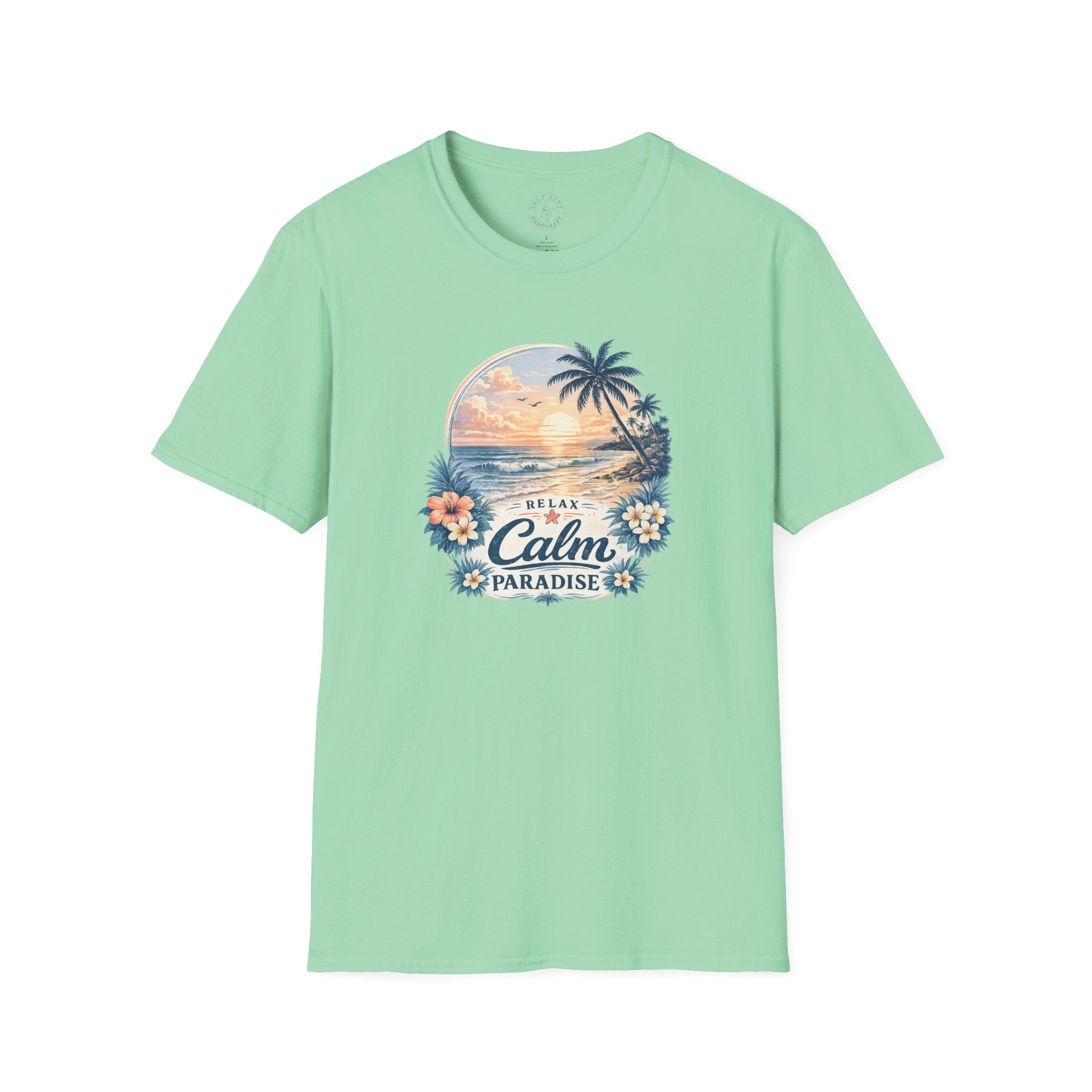 Calm Paradise Sunset T-Shirt — Tropical Beach Graphic Tee
