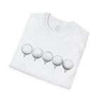 Row of Golf Balls T-Shirt | Minimalist Golf Design | Sports Apparel