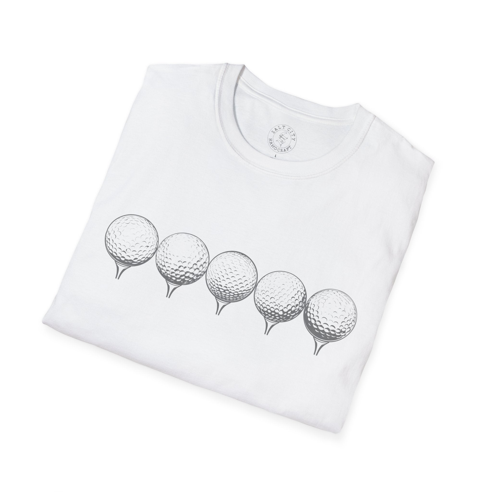 Row of Golf Balls T-Shirt | Minimalist Golf Design | Sports Apparel