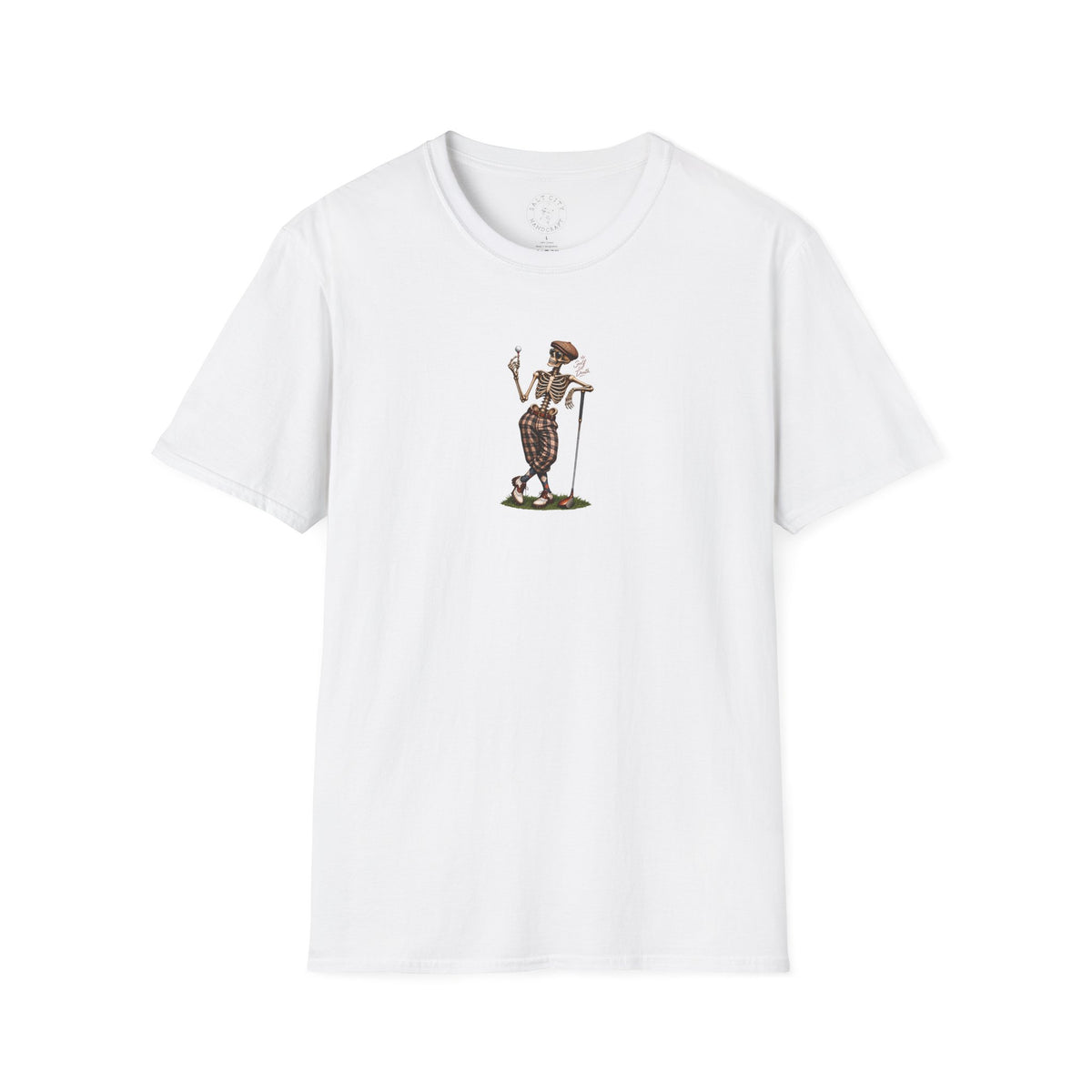 Vintage Golf Skeleton T-Shirt with "Golf Till Death Caption" - Retro Golfer Graphic Tee