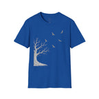 Ravens in Flight Tree T‑Shirt — Minimal Nature Graphic Tee