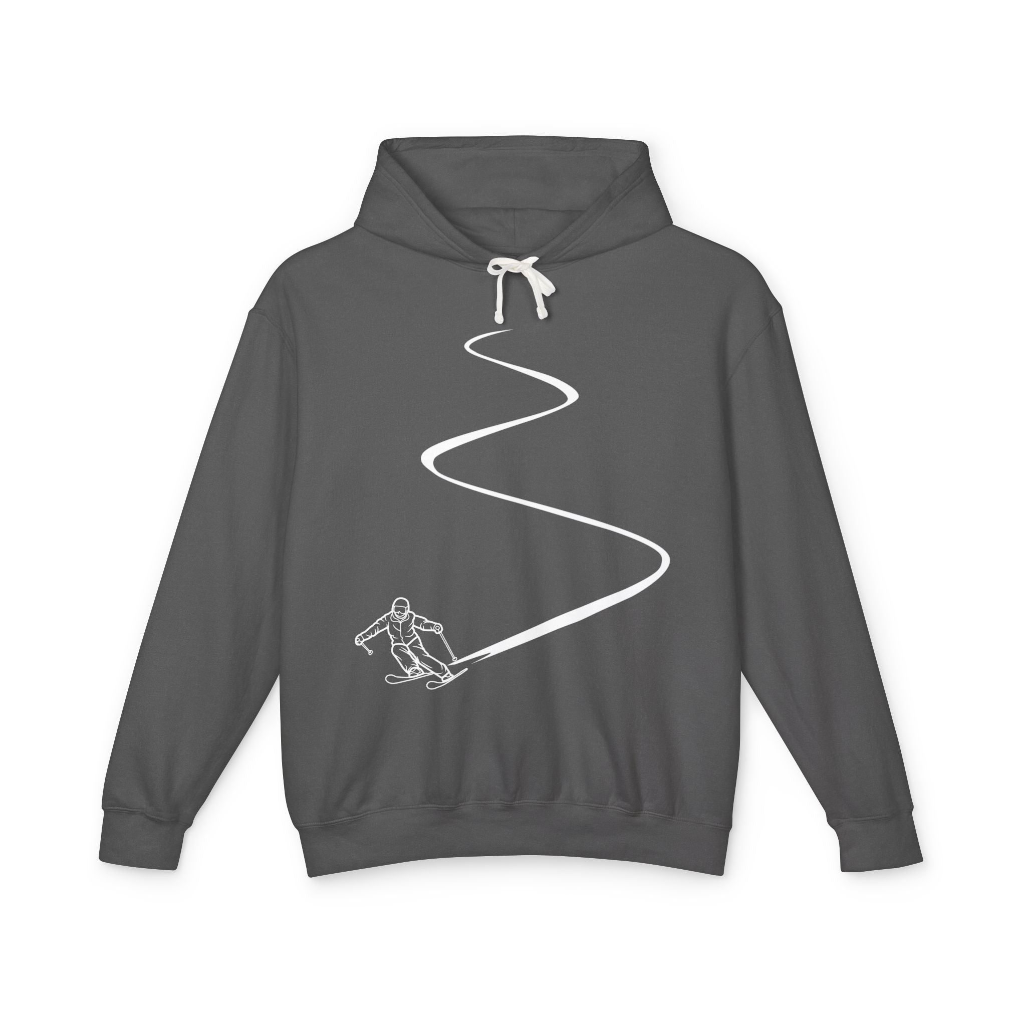 Skier White Hoodie | Plain Pullover Hooded Sweatshirt