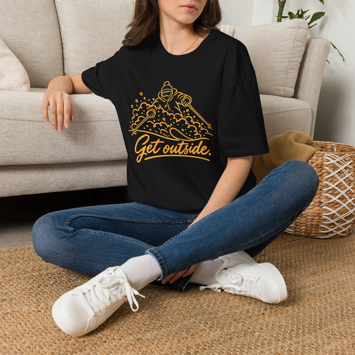Outdoors T-Shirt — Get Outside Mountain Graphic Outdoor Adventure Tee