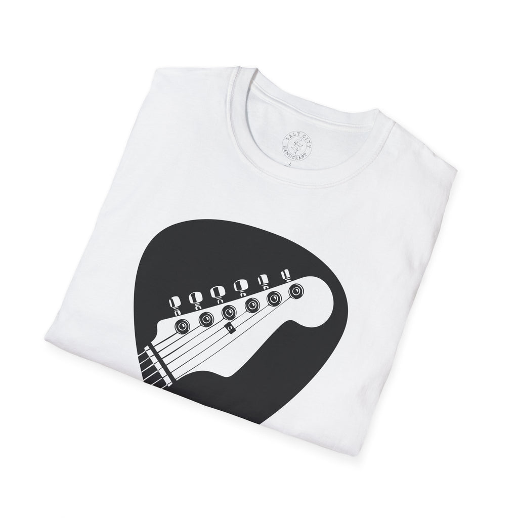 Guitar Pick with Electric Guitar Headstock T-Shirt | Guitar Tee