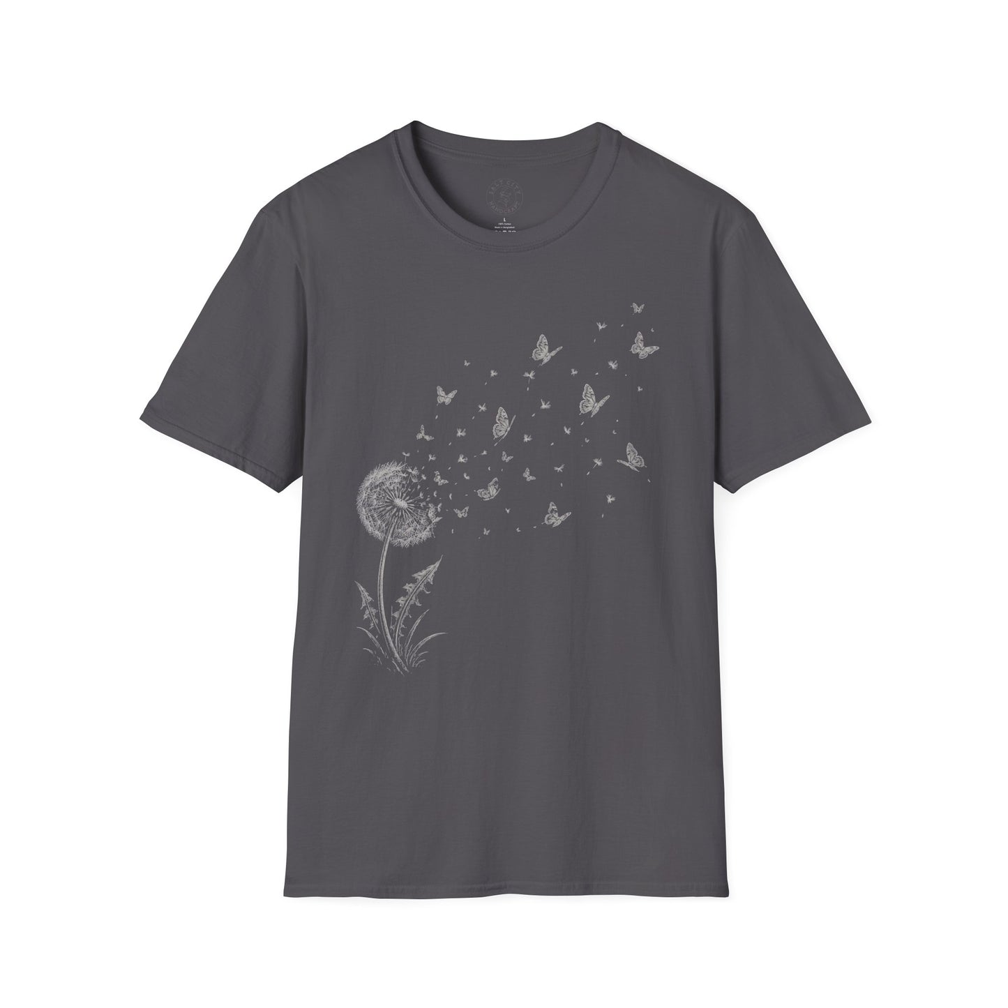 Dandelion & Butterflies T-Shirt — Whimsical Nature Graphic Tee