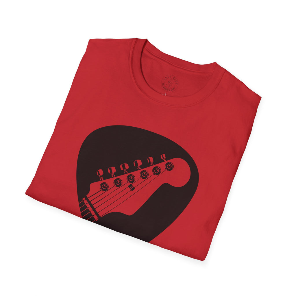 Guitar Pick with Electric Guitar Headstock T-Shirt | Guitar Tee