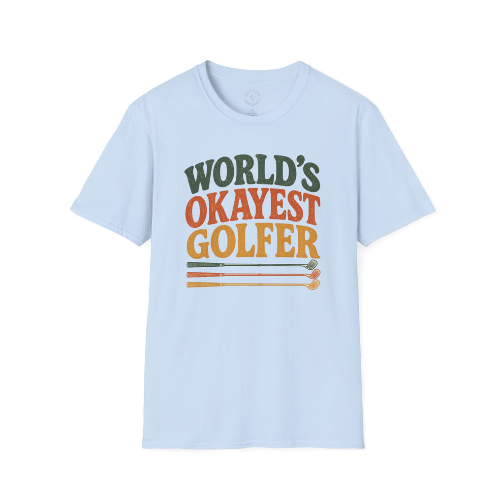 T-Shirt | "World's Okayest Golfer" Retro Golf Humor Tee | Golf Tee