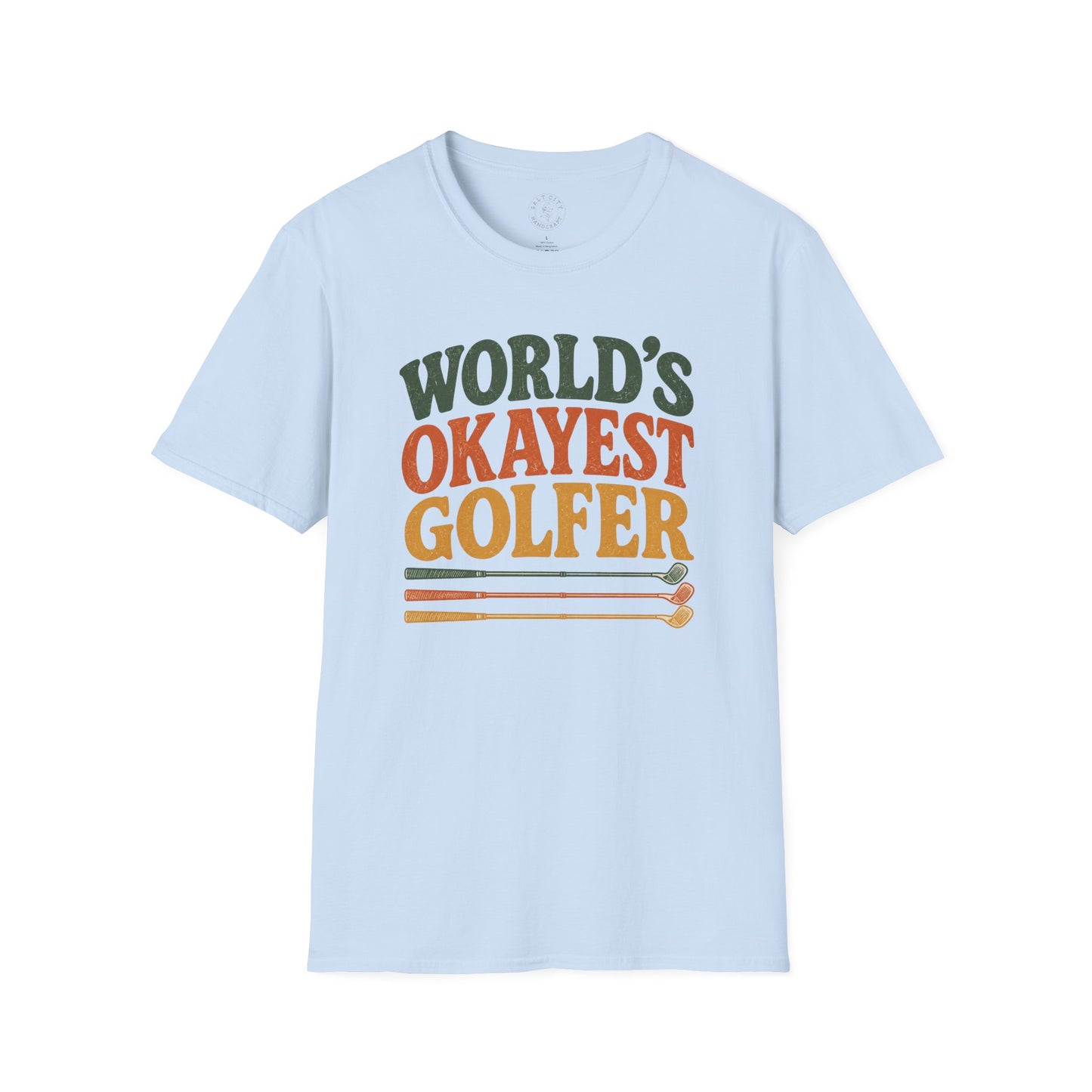 T-Shirt | "World's Okayest Golfer" Retro Golf Humor Tee | Golf Tee