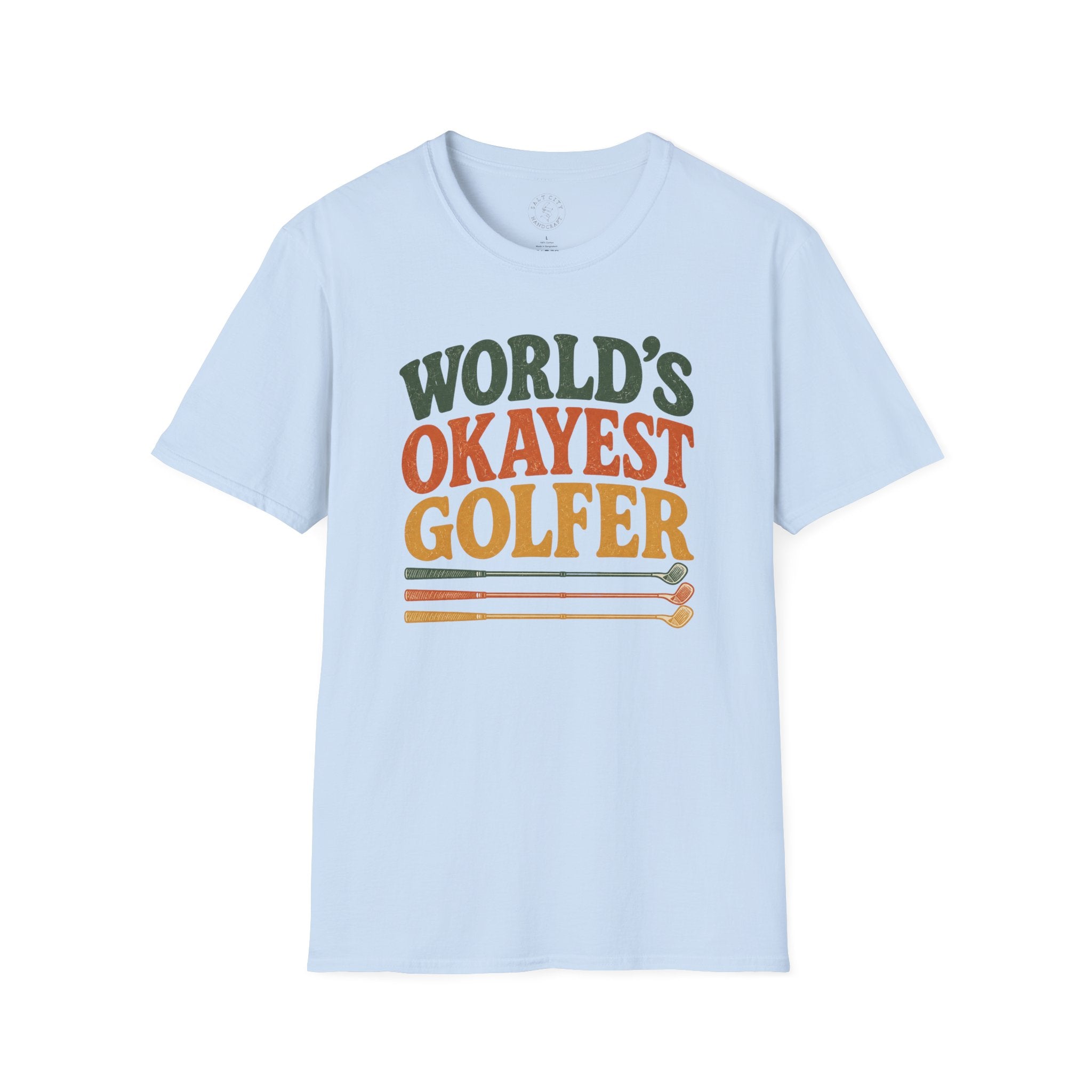 T-Shirt | "World's Okayest Golfer" Retro Golf Humor Tee | Golf Tee