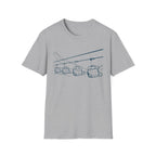 Ski Lift Chairs T-Shirt | Cable Car Line Sketch, Mountain Resort Apparel