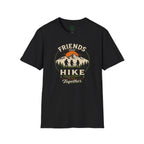 Hiking T-Shirt — "Friends That Hike Together" Retro Mountain Crew Tee