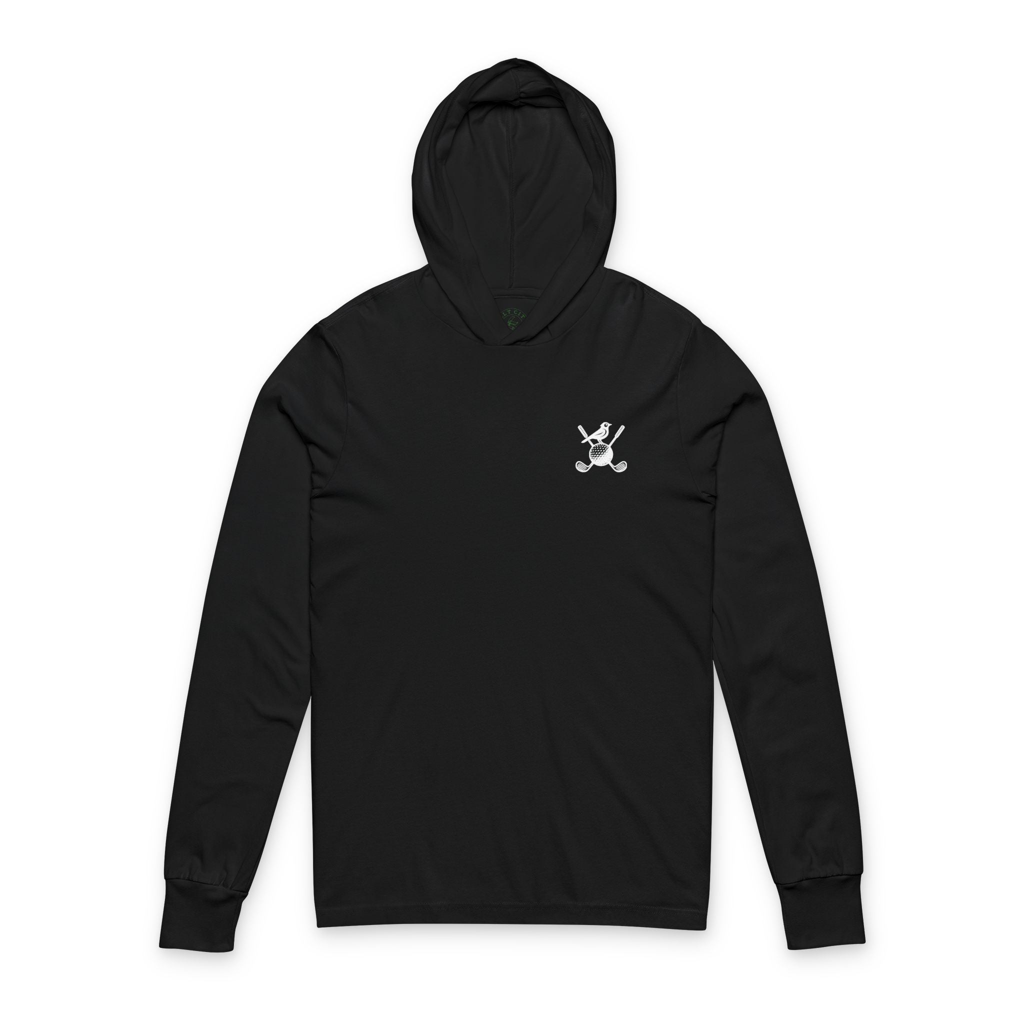 Golf Ball Birdie, With Scarf Hoodie Long Sleeve Tee | Golfing Design