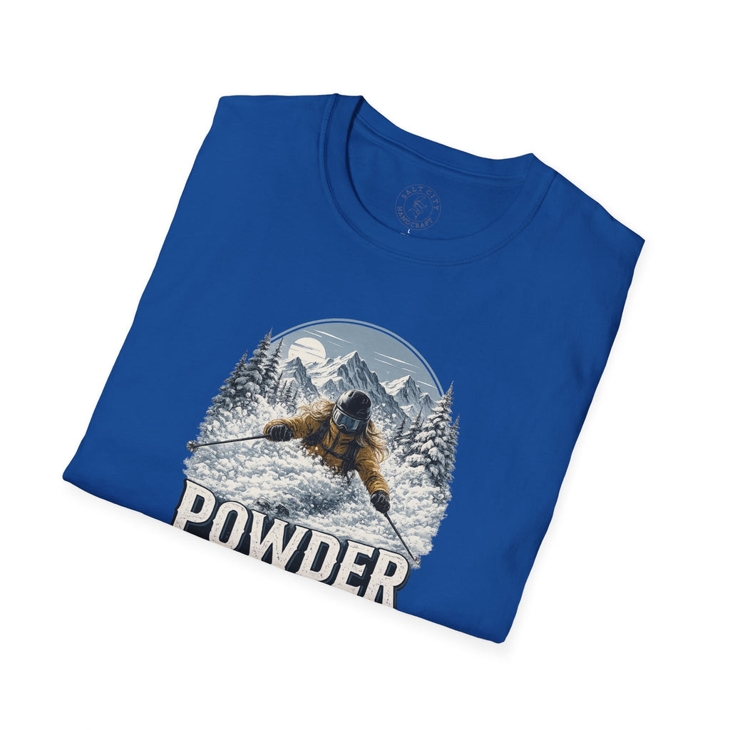 Women's Powder Before Work Ski T-Shirt |  Snowboarding Skiing Mountain Graphic Tee | Unisex Tee