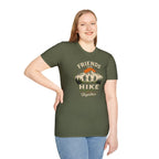 Hiking T-Shirt — "Friends That Hike Together" Retro Mountain Crew Tee