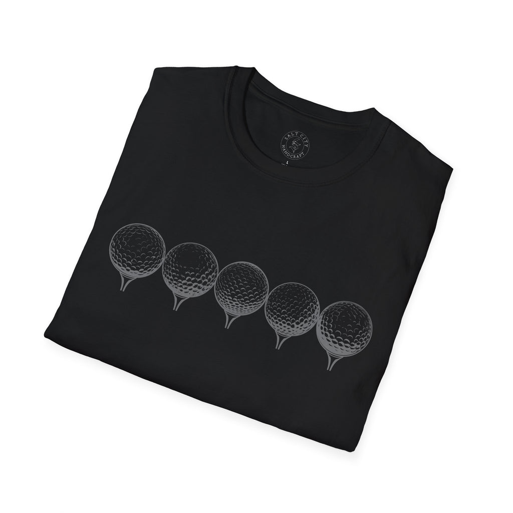 Row of Golf Balls T-Shirt | Minimalist Golf Design | Sports Apparel