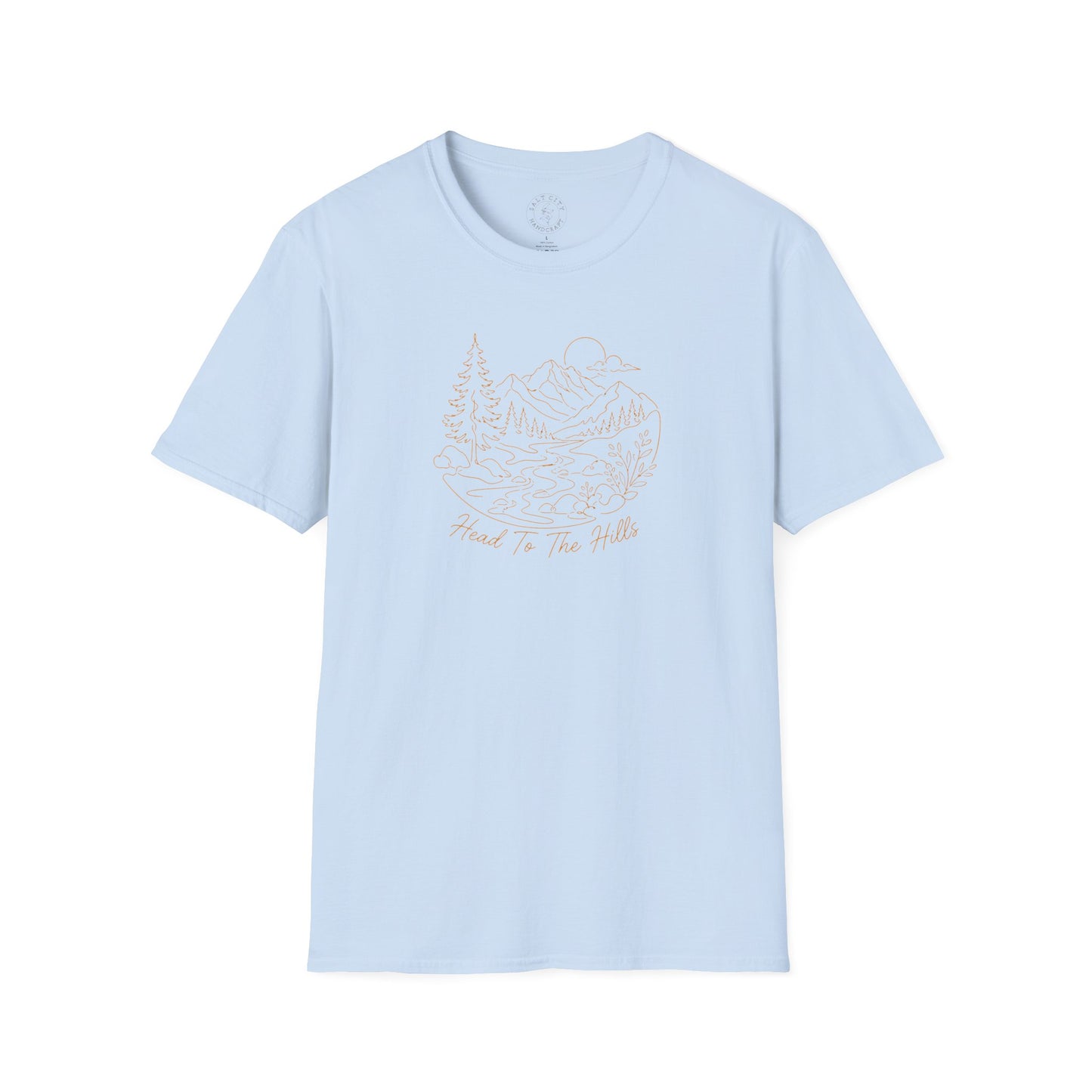 Distressed ‘Head for the Hills’ Mountain Graphic T-Shirt
