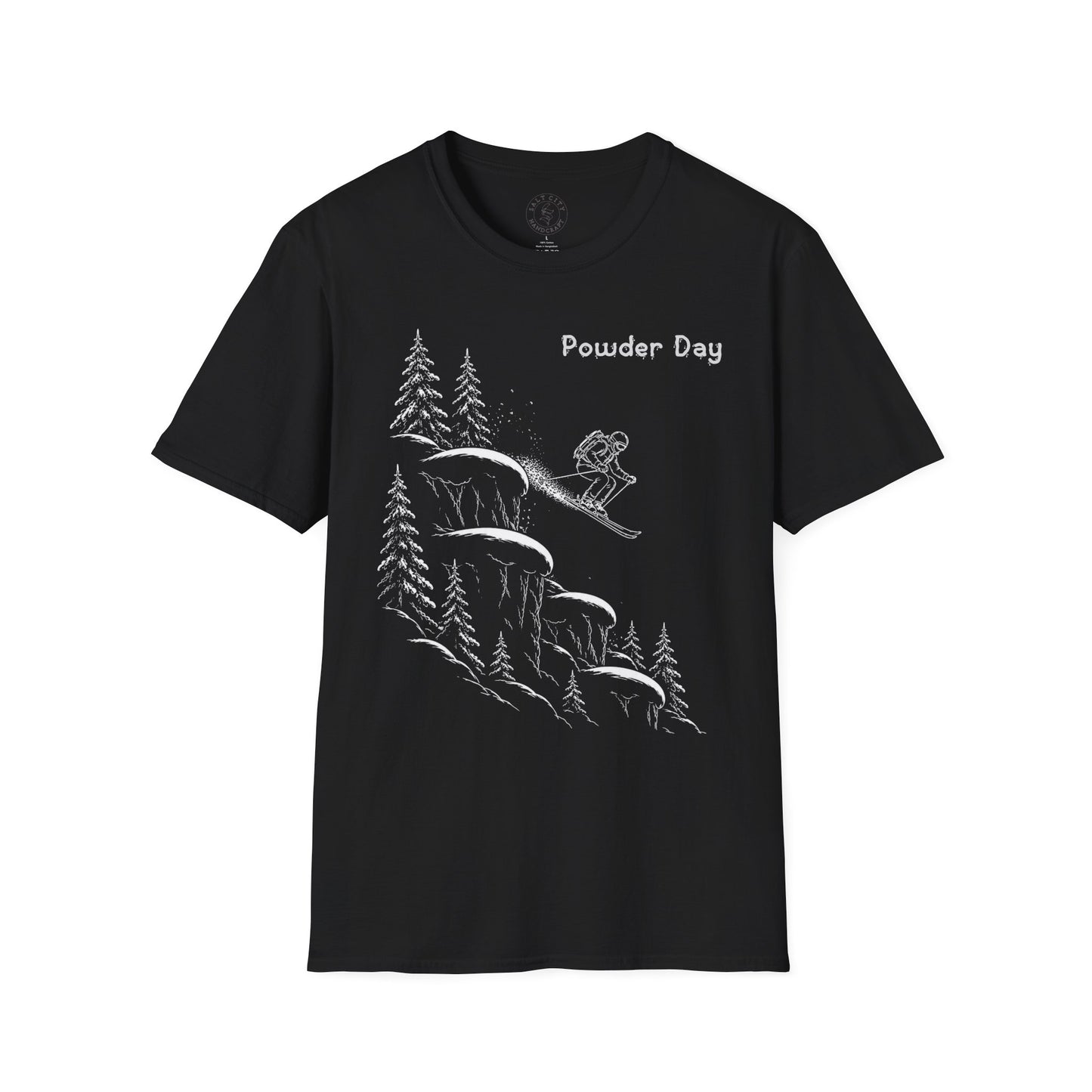 Skiing Cliffside T-Shirt — Powder Ski Shirt