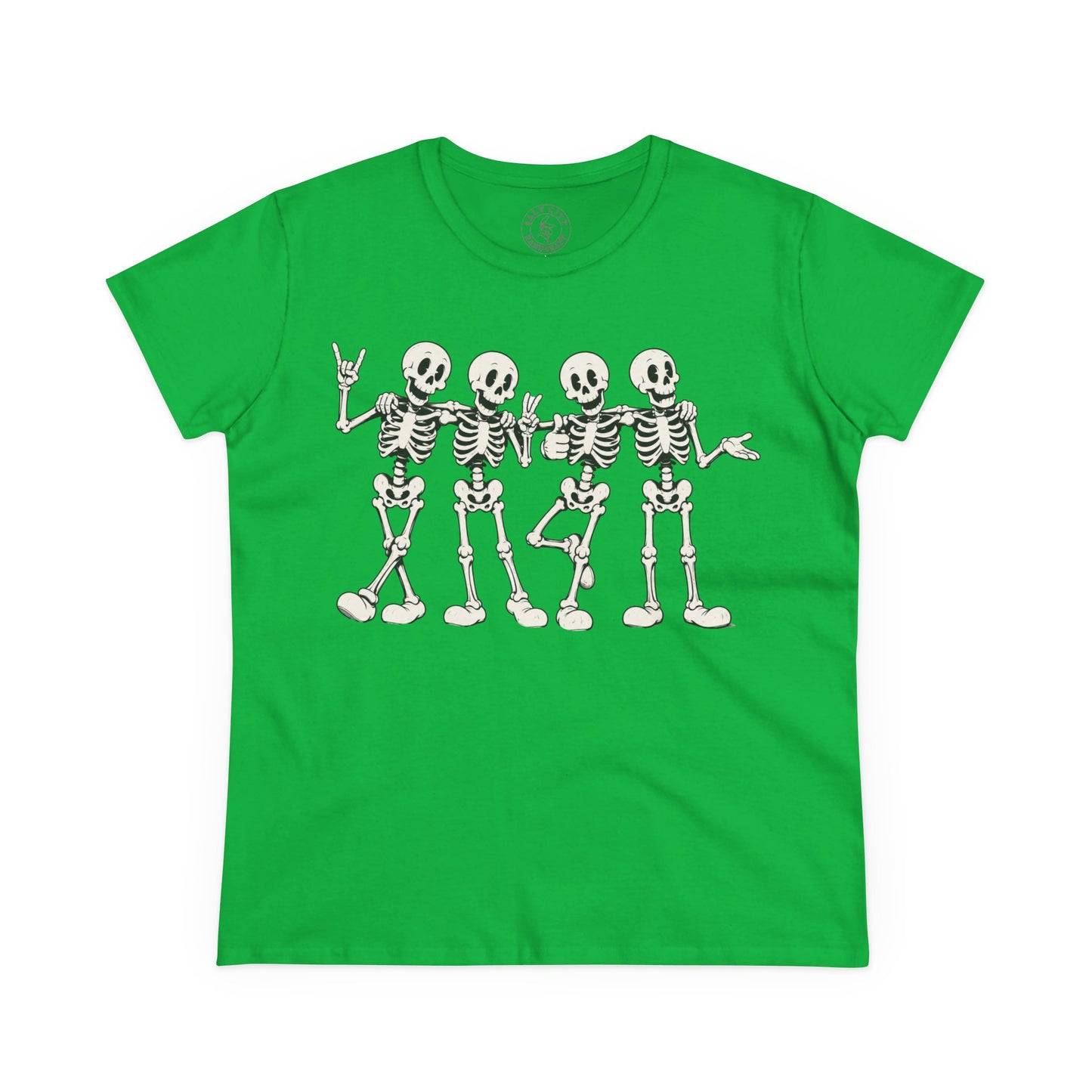 Women's Dancing Skeletons Graphic Shirt (Cute Spooky Halloween Top)