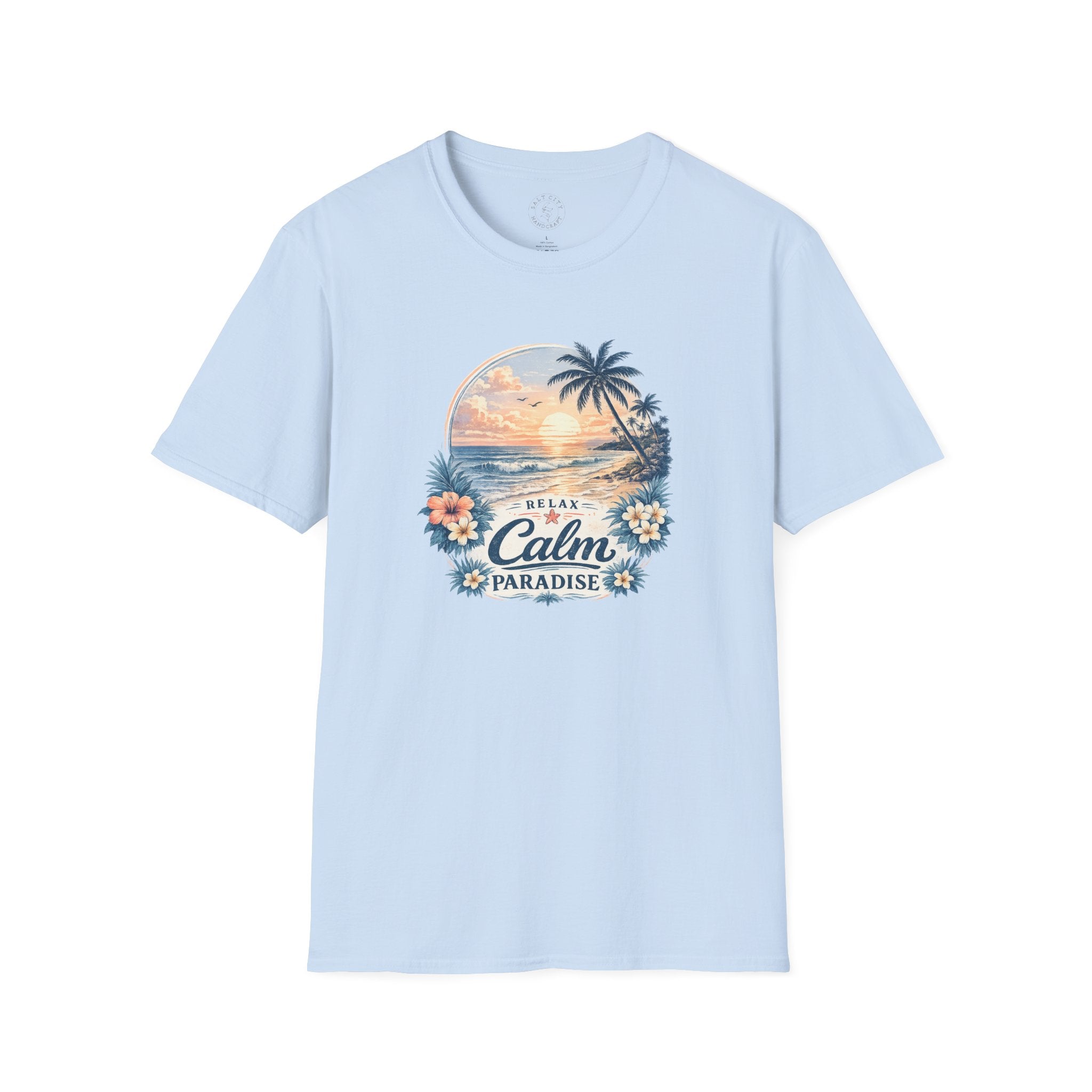 Calm Paradise Sunset T-Shirt — Tropical Beach Graphic Tee